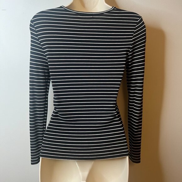 Marine Layer Long Sleeve Striped Ribbed Top (S) - Picture 14 of 14